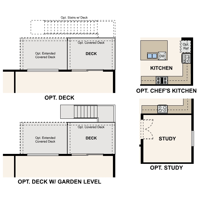 Diagram. Acadia Floor Plan, Main Level Options