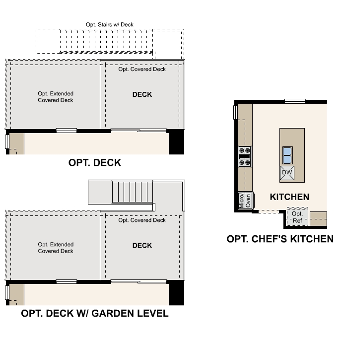 Diagram. Glacier Floorplans, Main Level Options