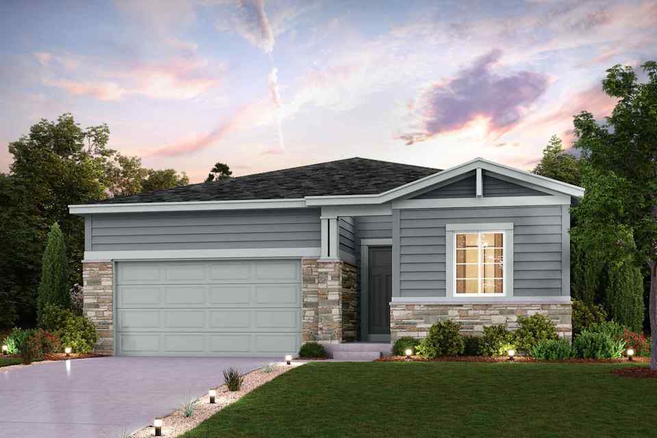 A house with a garage.