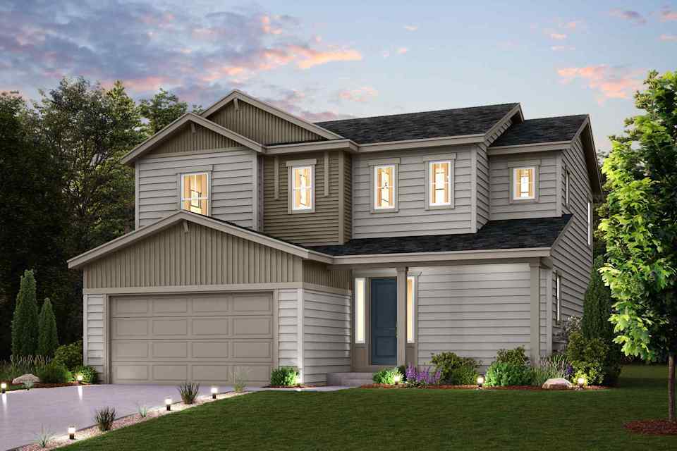 A house with a garage.