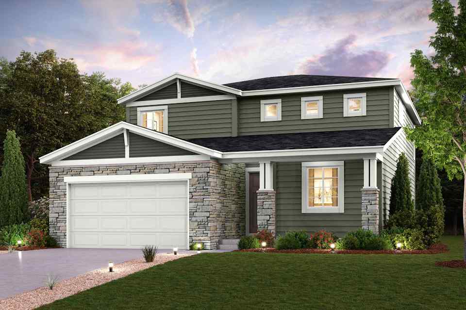 A house with a garage.