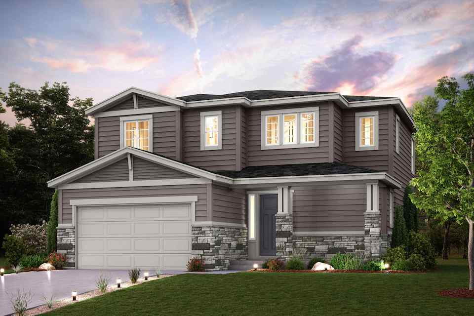 A house with a garage.