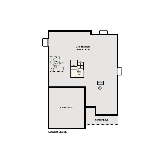 Diagram. Roosevelt Floorplan, Standard Basement