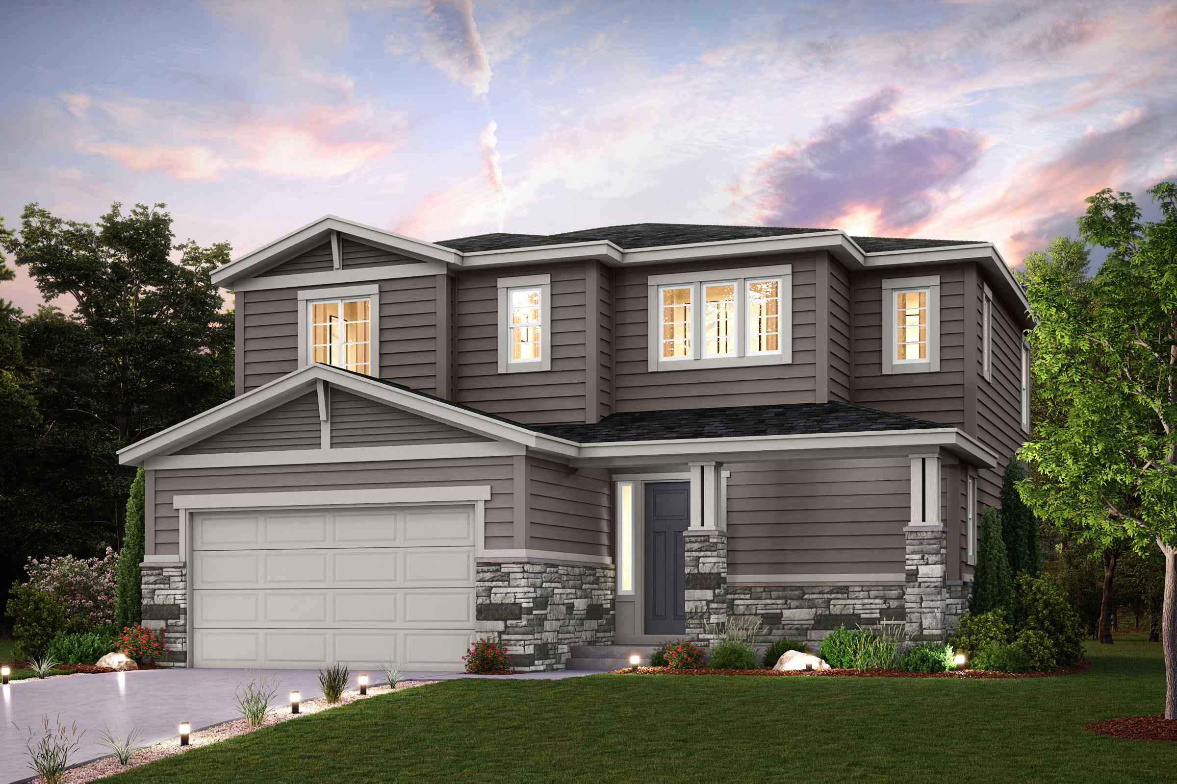 A house with a garage.