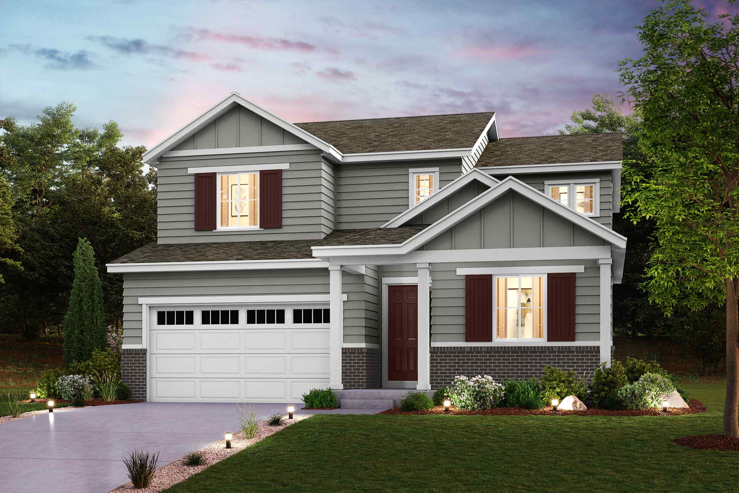 A house with a garage.