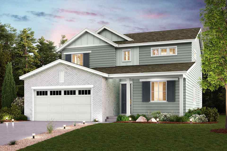 A house with a garage.