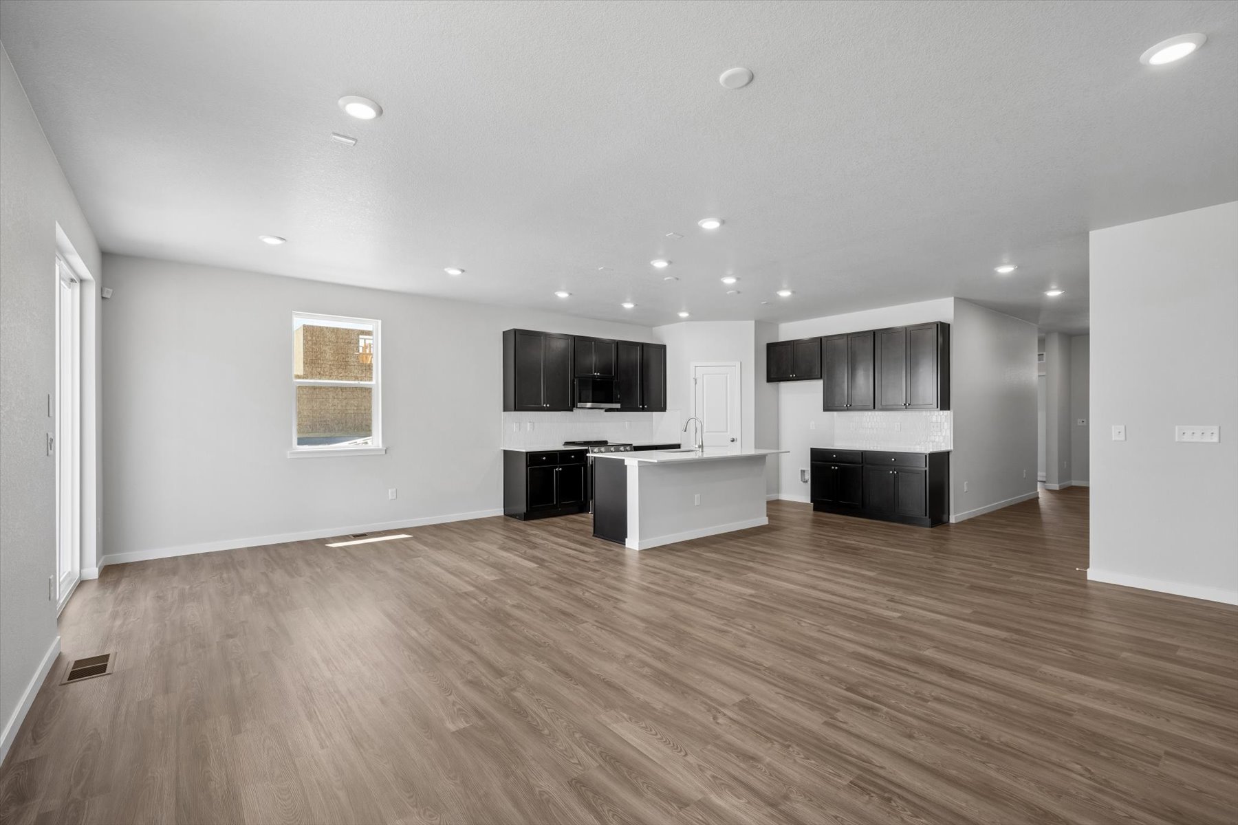 A large empty living room.