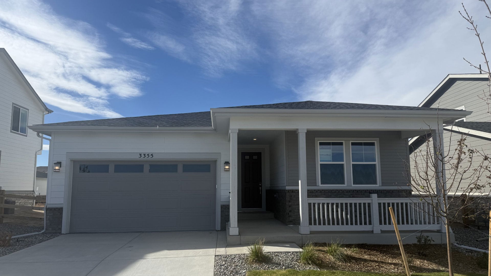 A house with a garage.