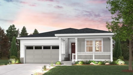 A house with a garage. Rendering of Cimarron Elevation C