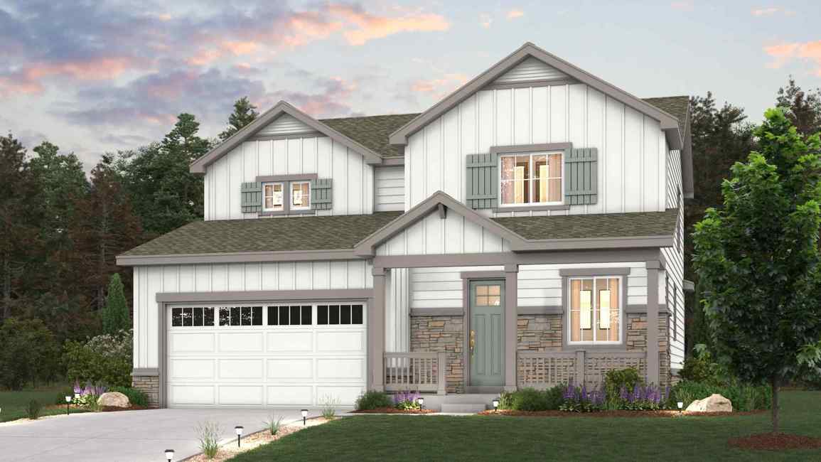 A house with a garage.