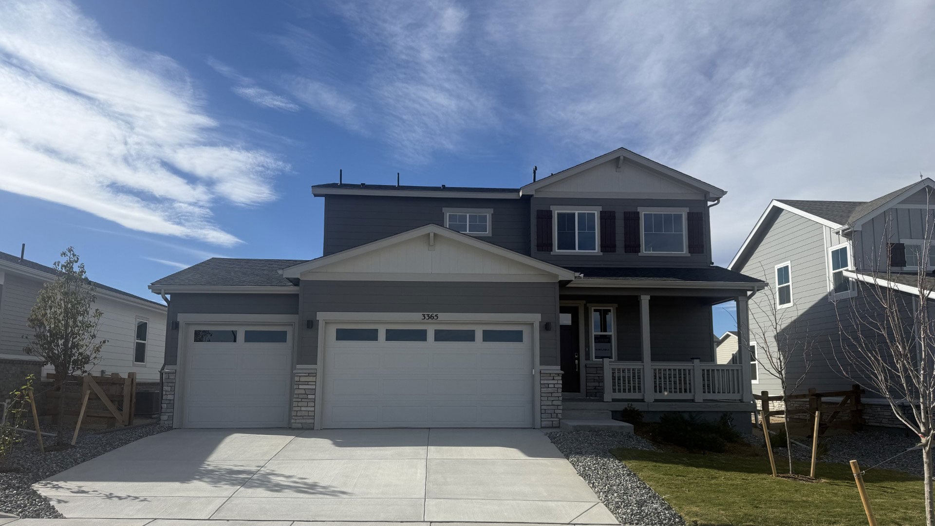 A house with a garage.