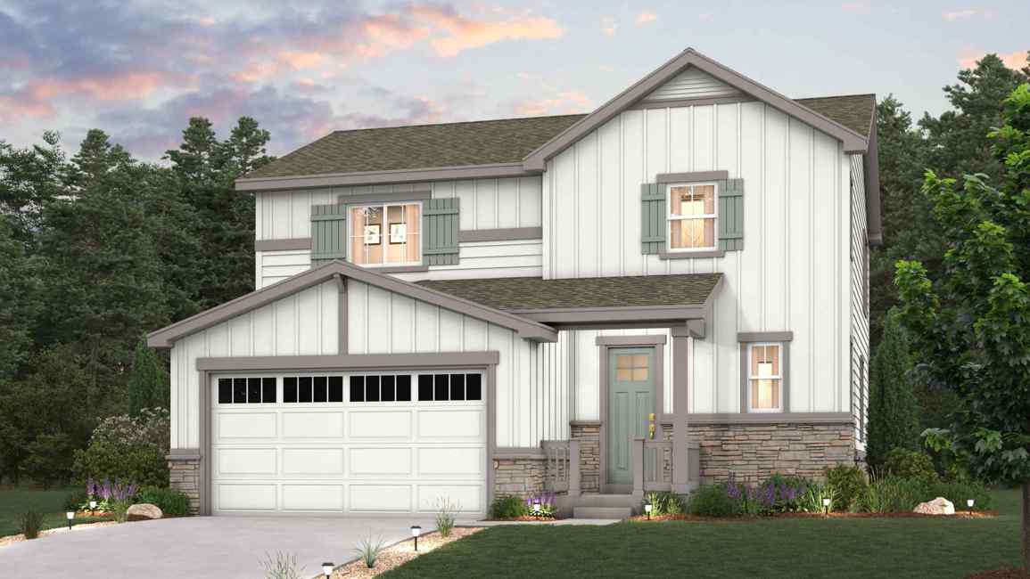 A house with a garage.