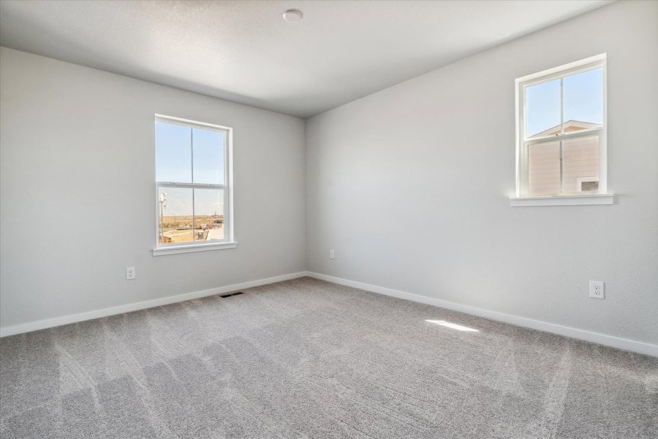 A room with windows.