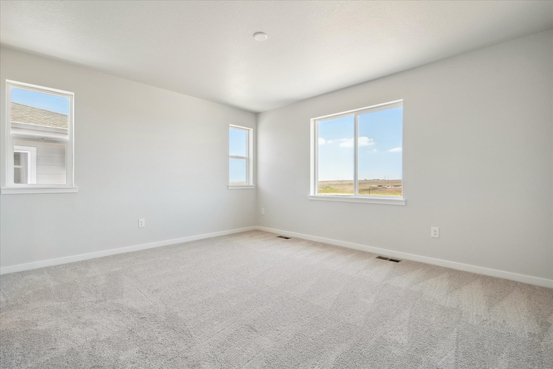 A room with windows.