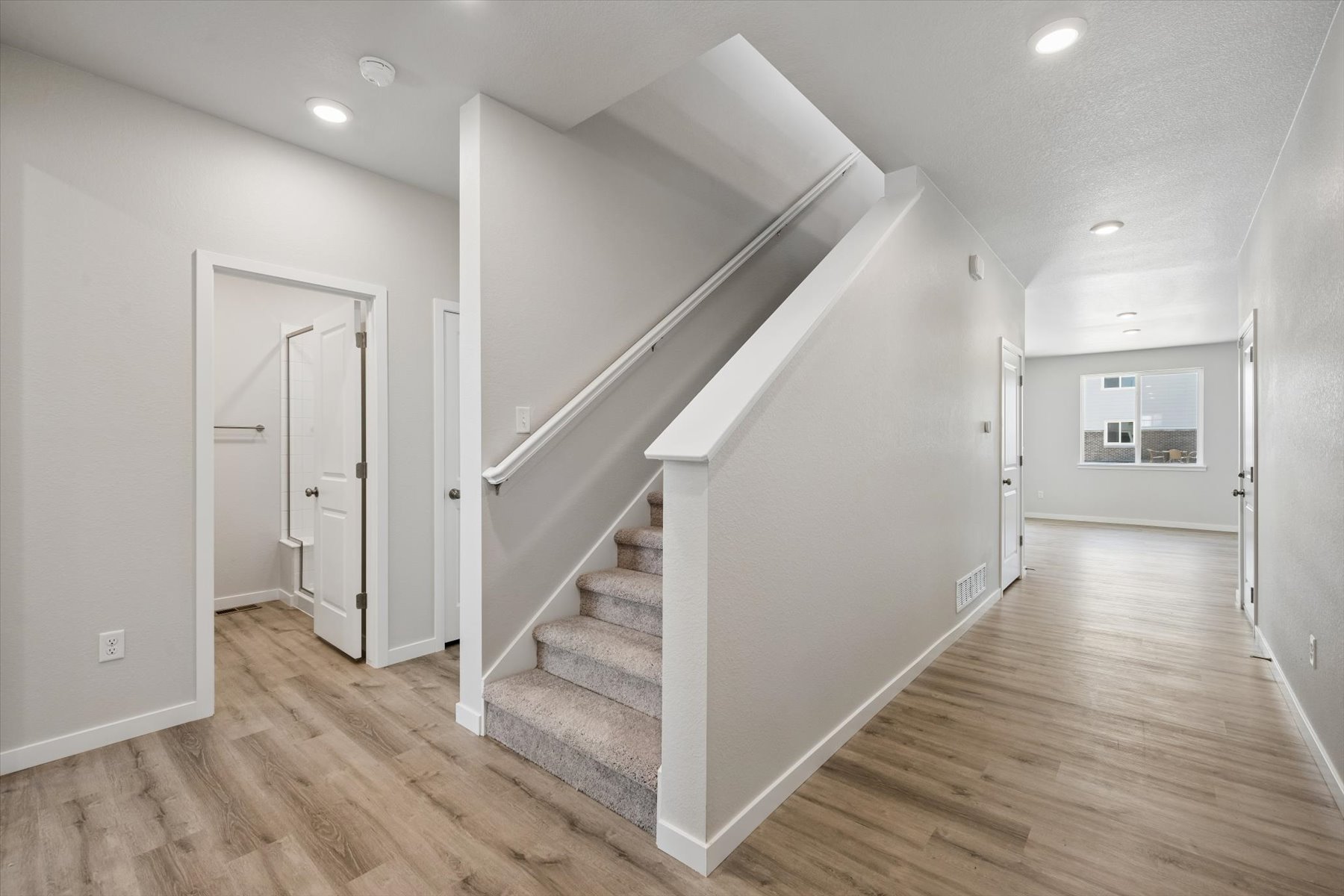 A staircase in a room.
