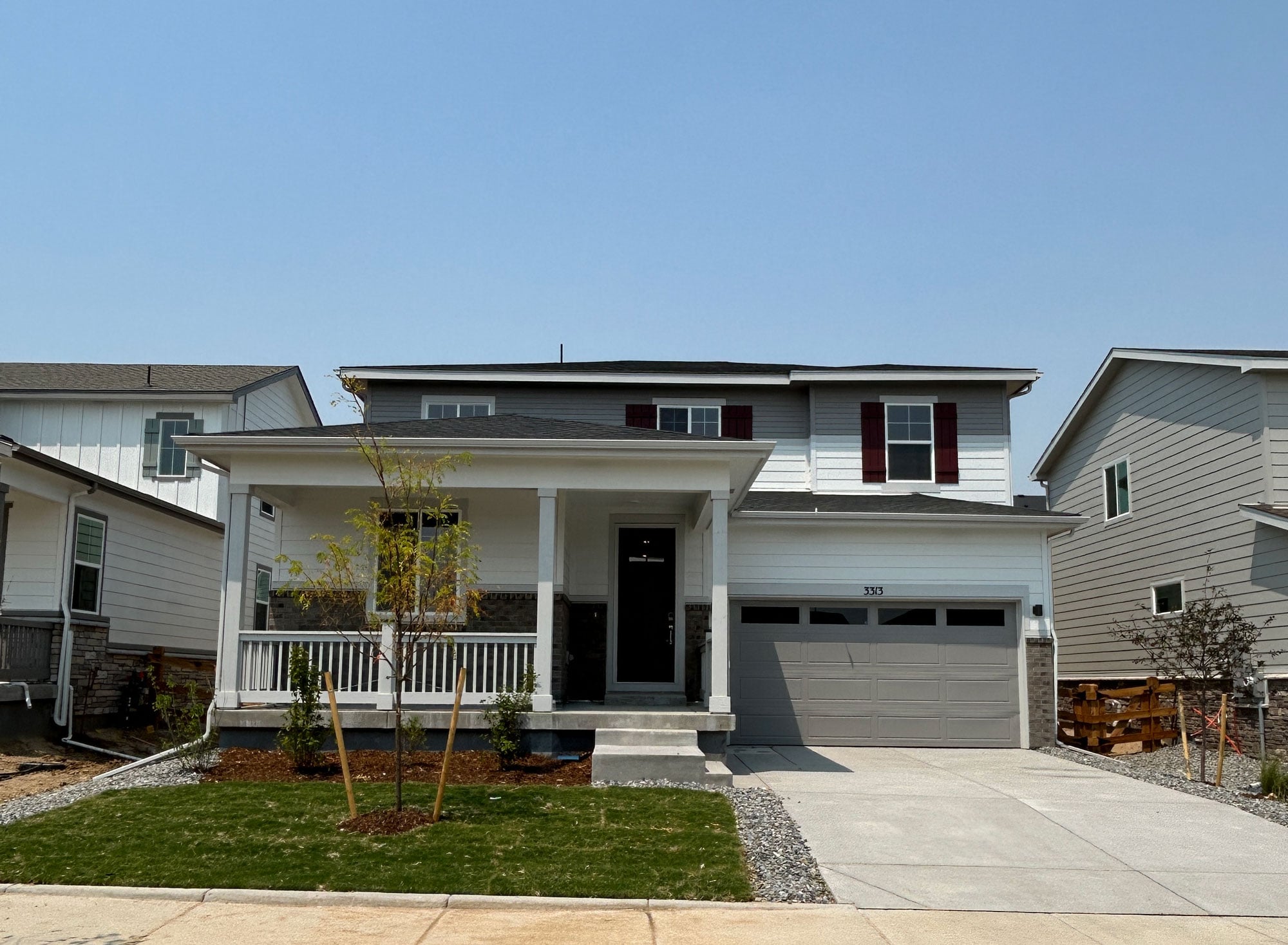 A house with a garage.