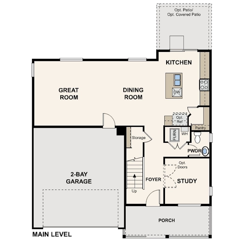 Diagram, engineering drawing. Ontario Floorplan Photo Main Level