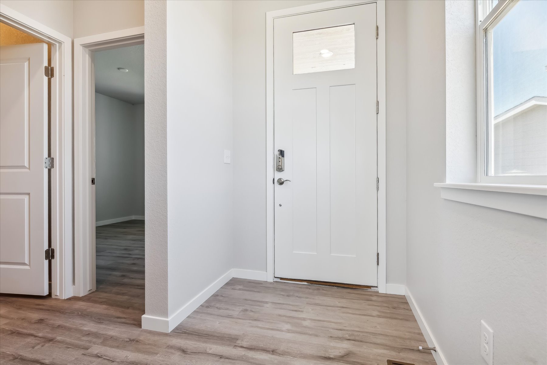 A room with white doors.