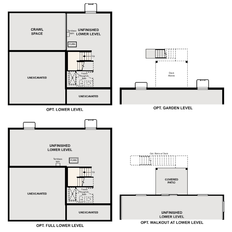 Frisco floor plan lower level options at Bradley Heights in Colorado Springs by Century Communities