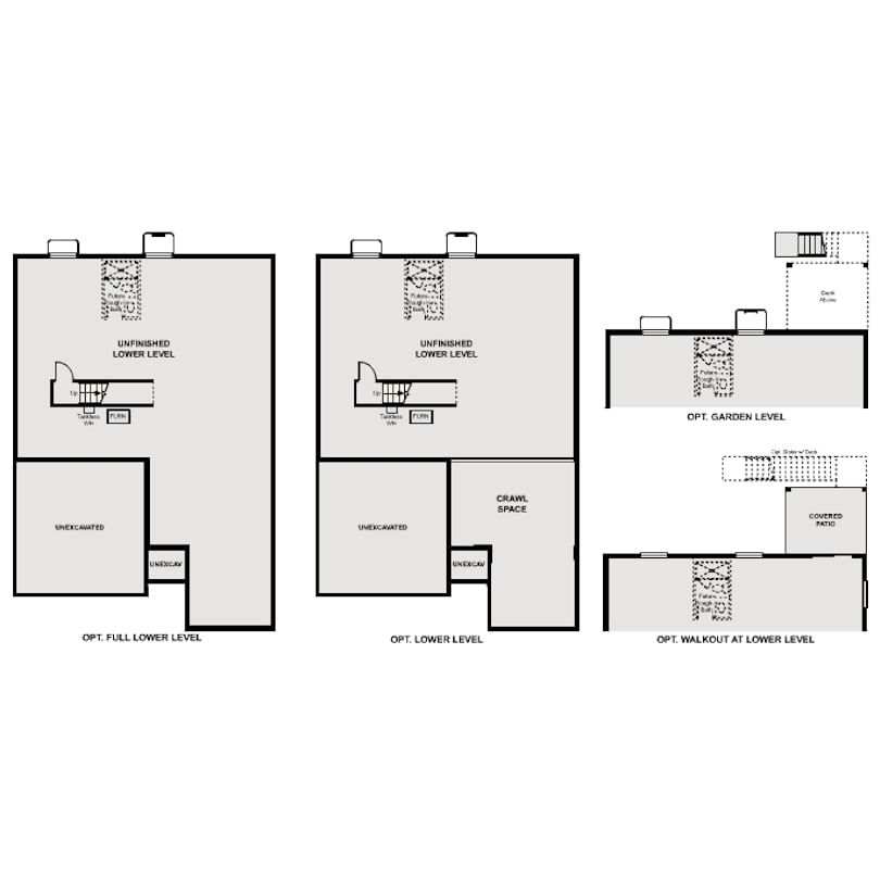 Palisade floor plan lower level options at Bradley Heights in Colorado Springs by Century Communities