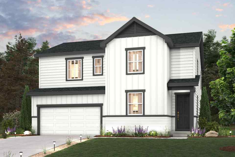 A house with a garage.