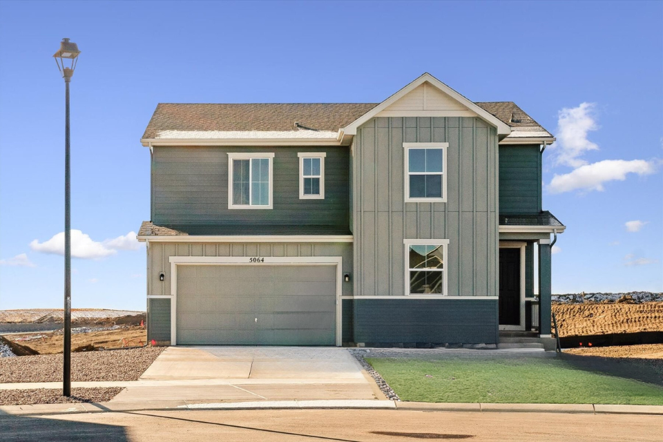 A house with a garage.