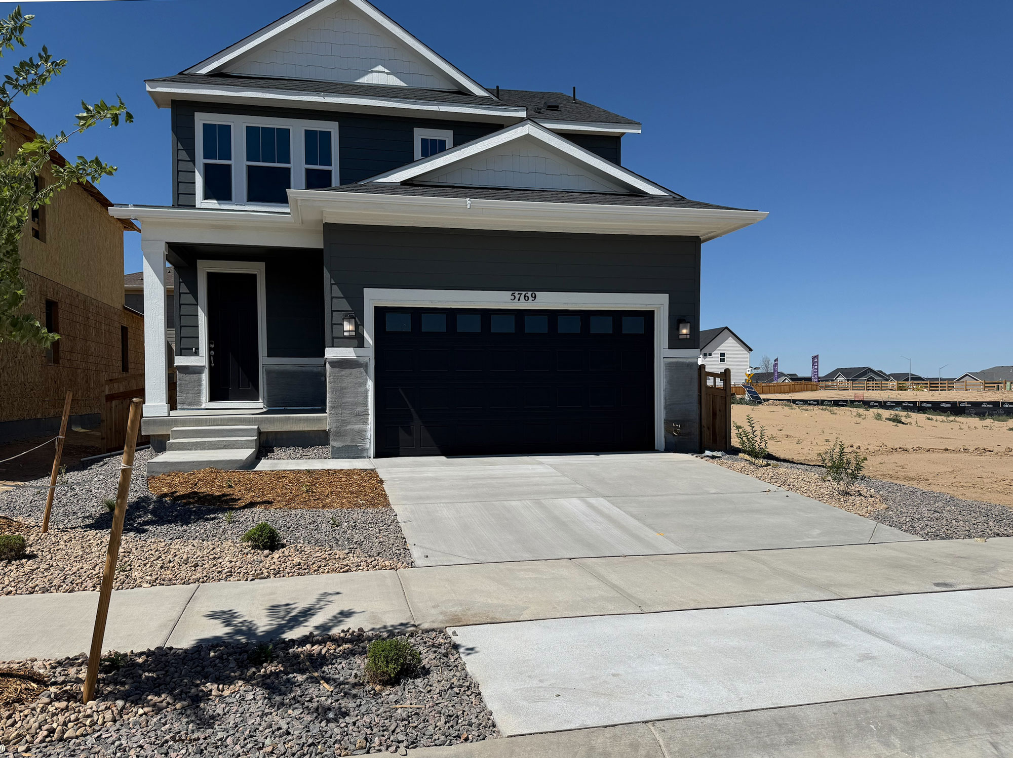 A house with a garage.