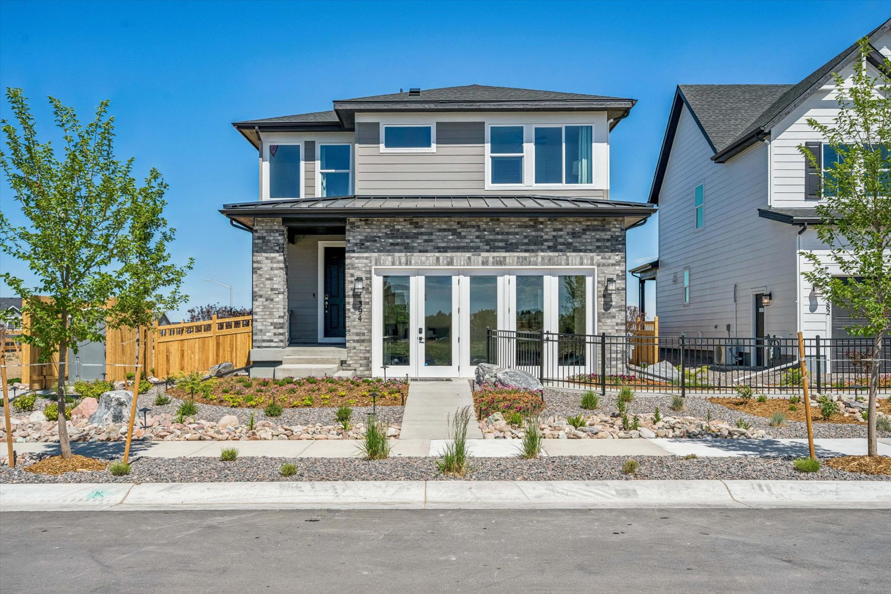 A house with a fence around it.