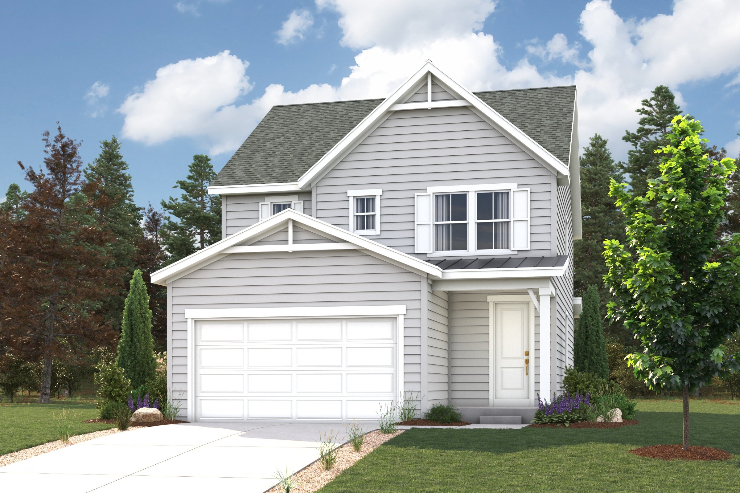 A house with a garage.