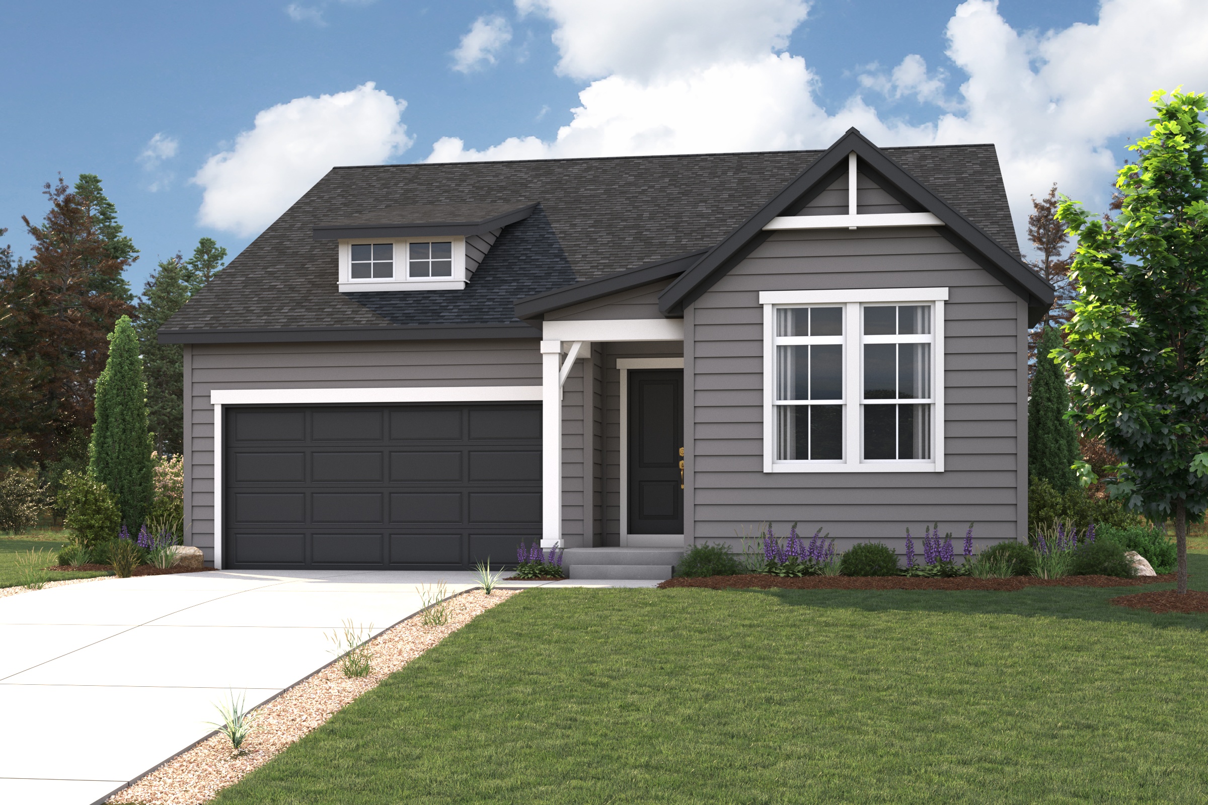 A house with a garage.