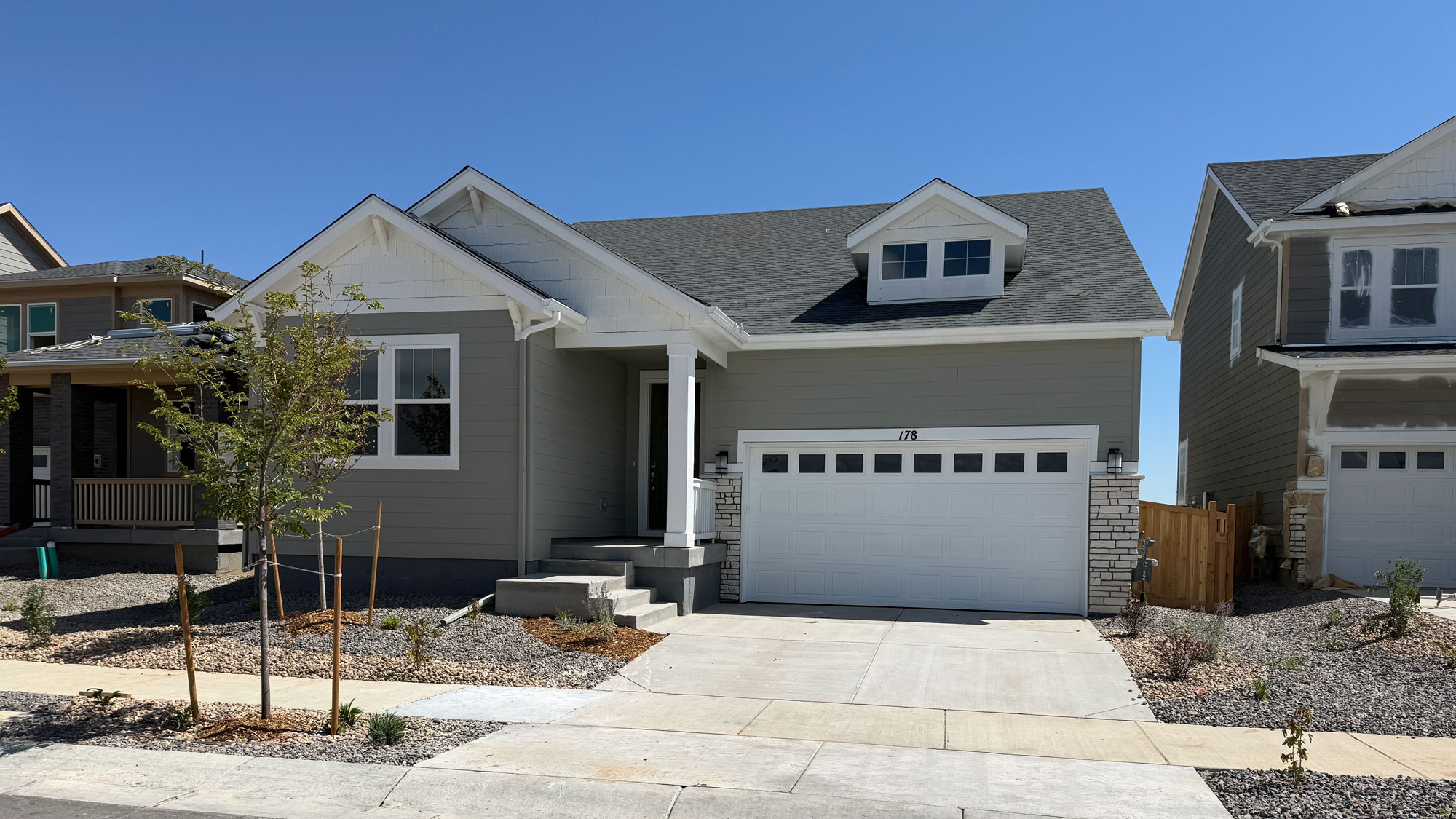 A house with a garage.