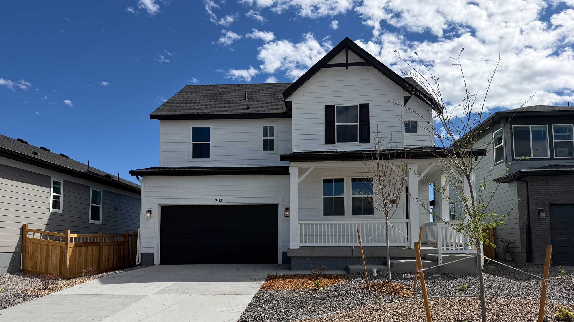 A house with a garage.