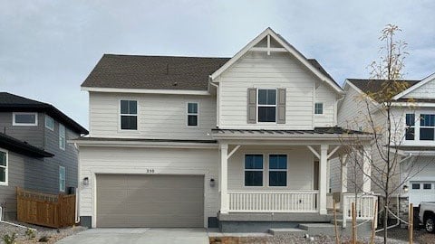 A house with a garage.