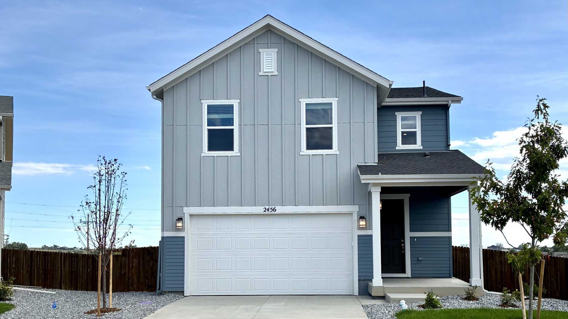 A house with a garage.