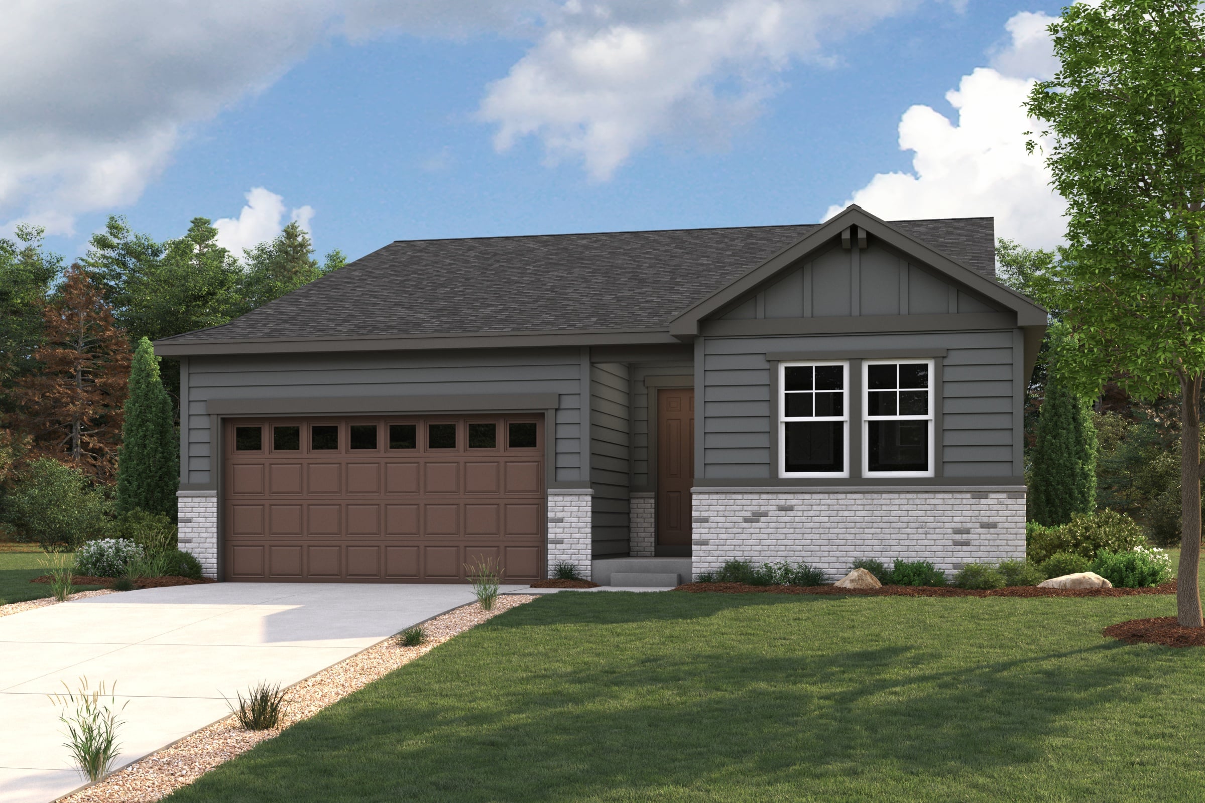 A house with a garage.