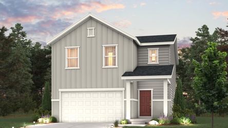 home in the Empress floorplan render with landscaping Elevation A 