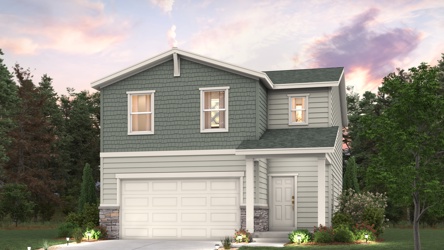 home in the Empress floorplan render with landscaping Elevation B
