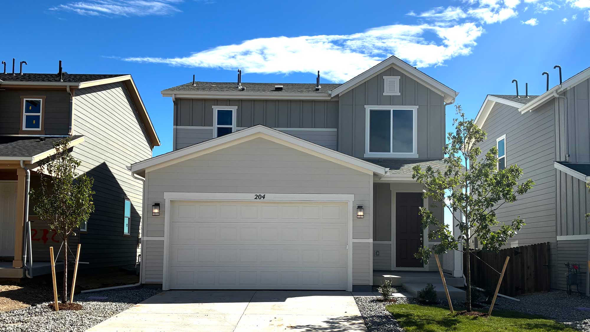 A house with a garage.