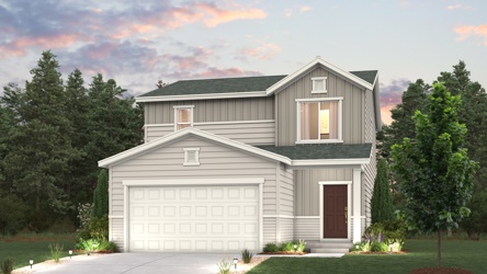 Leyalnd Floorplan home rendering Elevation A with landscaping