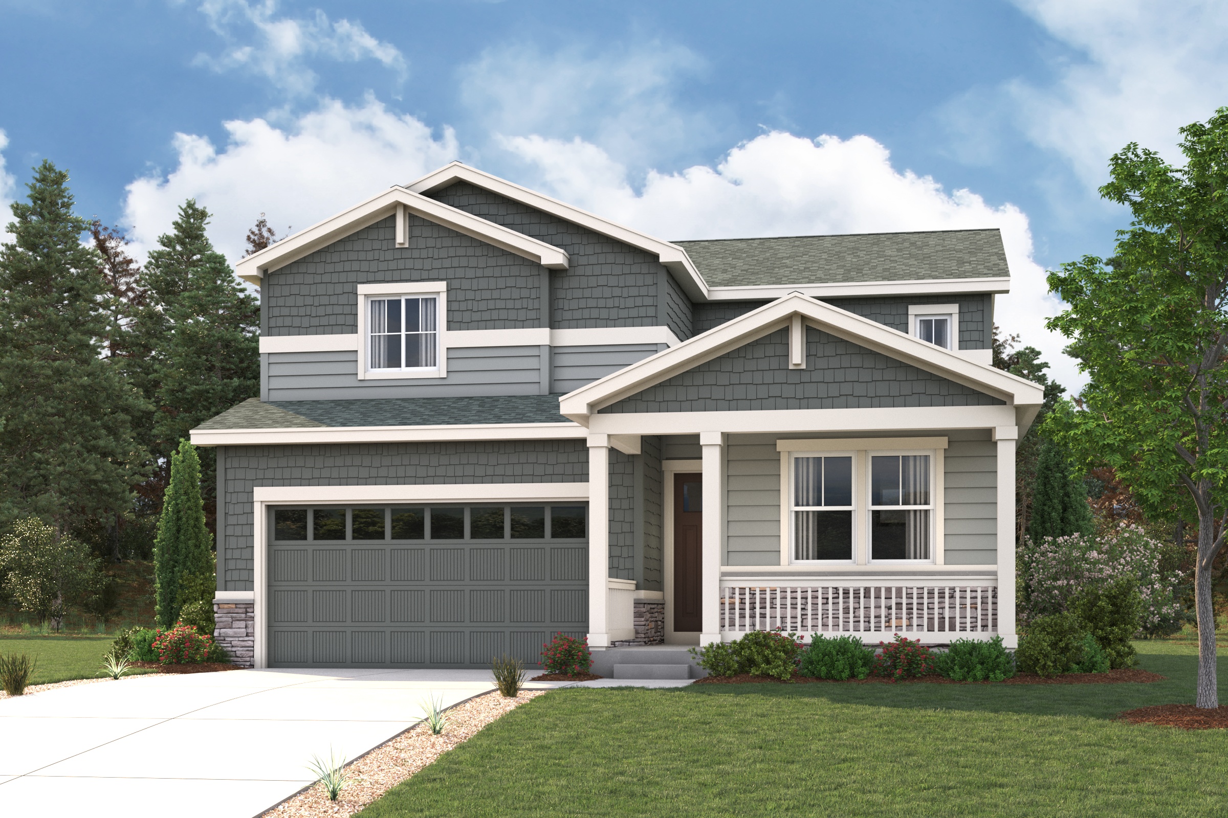 A house with a garage.