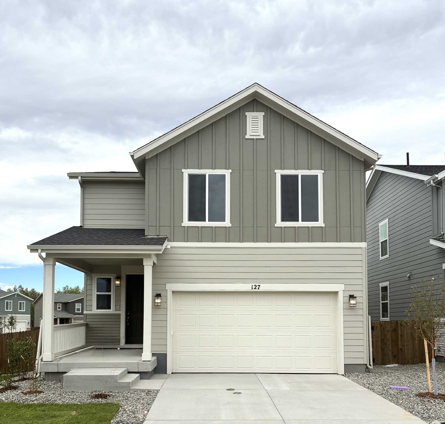 A house with a garage.