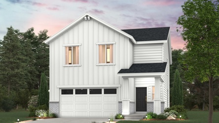 Ponderosa floorplan exterior home rendered image with landscaping Elevation C 