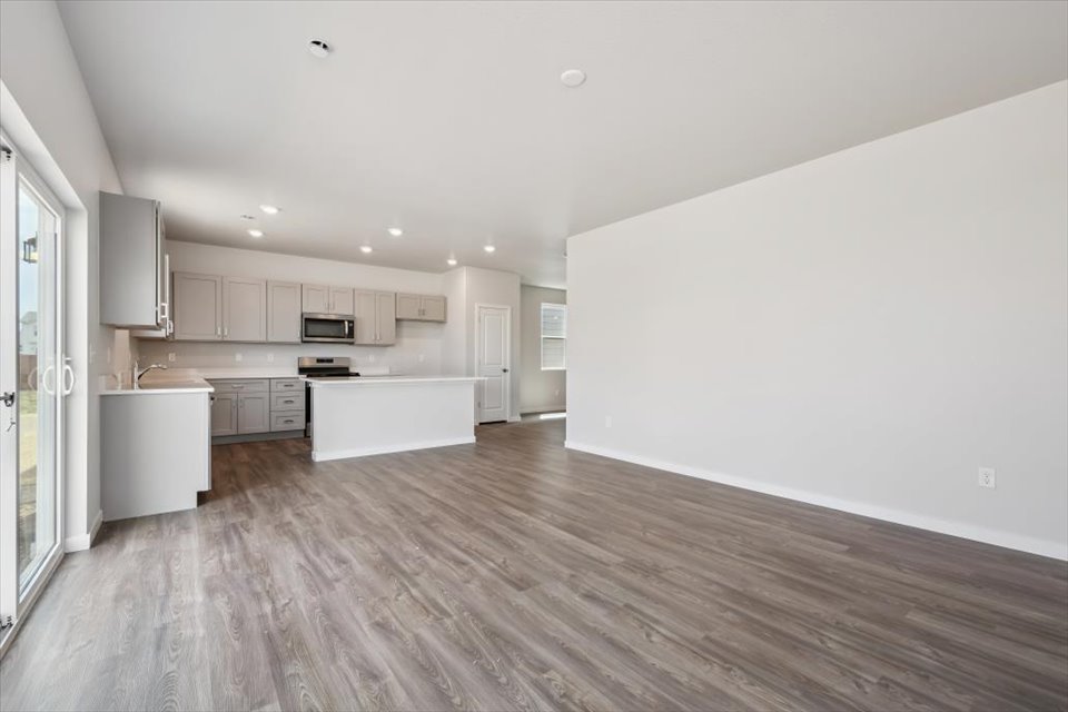 A large empty kitchen.
