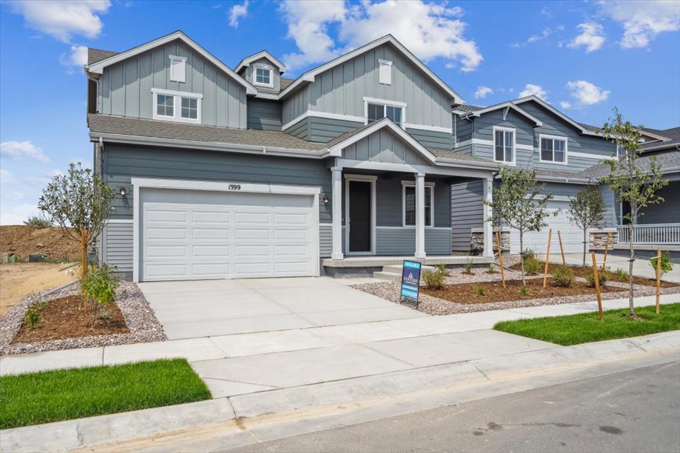A house with a garage.