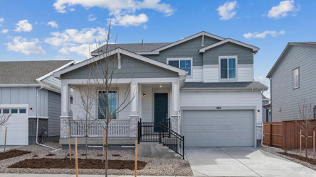 A house with a garage.