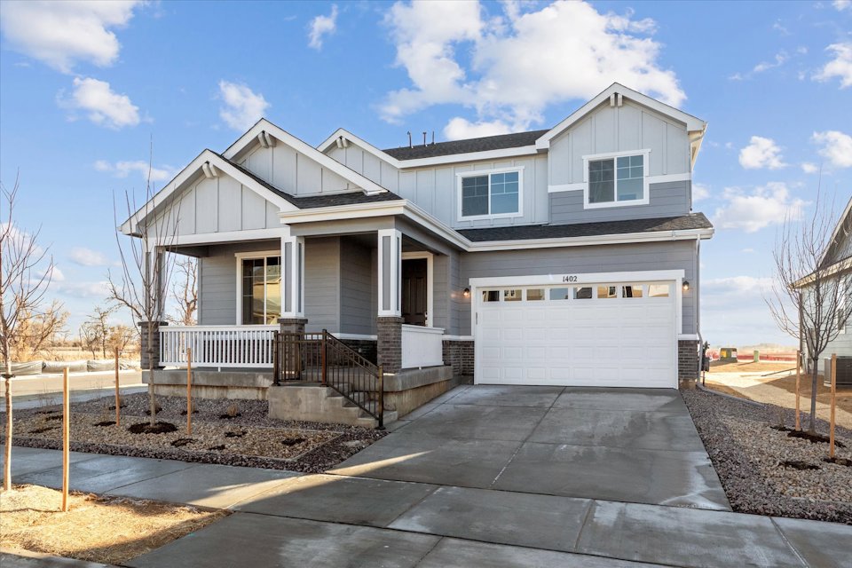 A house with a garage.