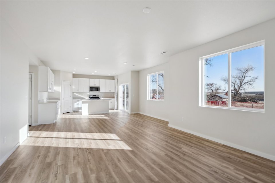 A large empty living room.