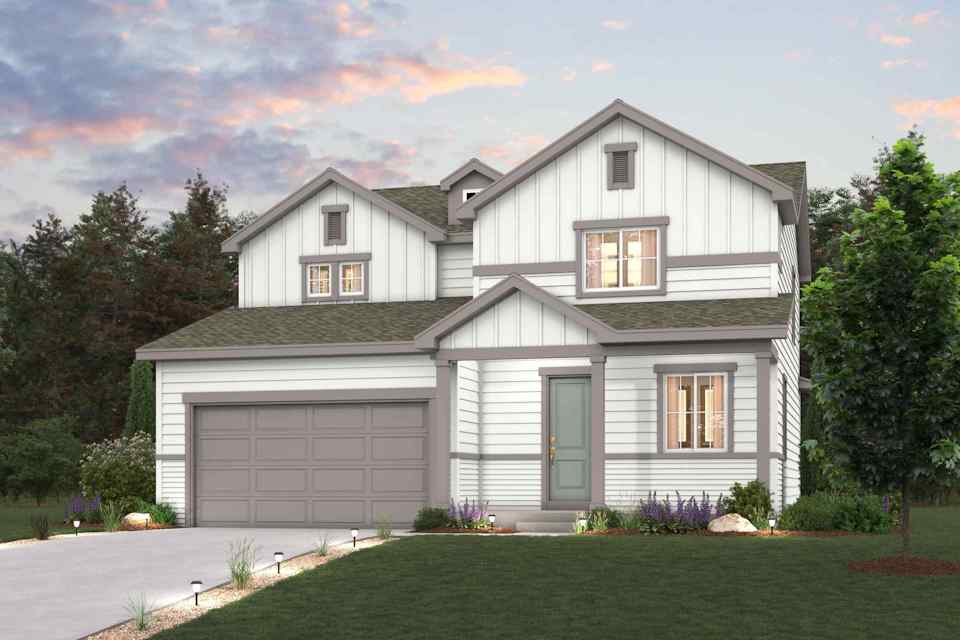 A house with a garage.