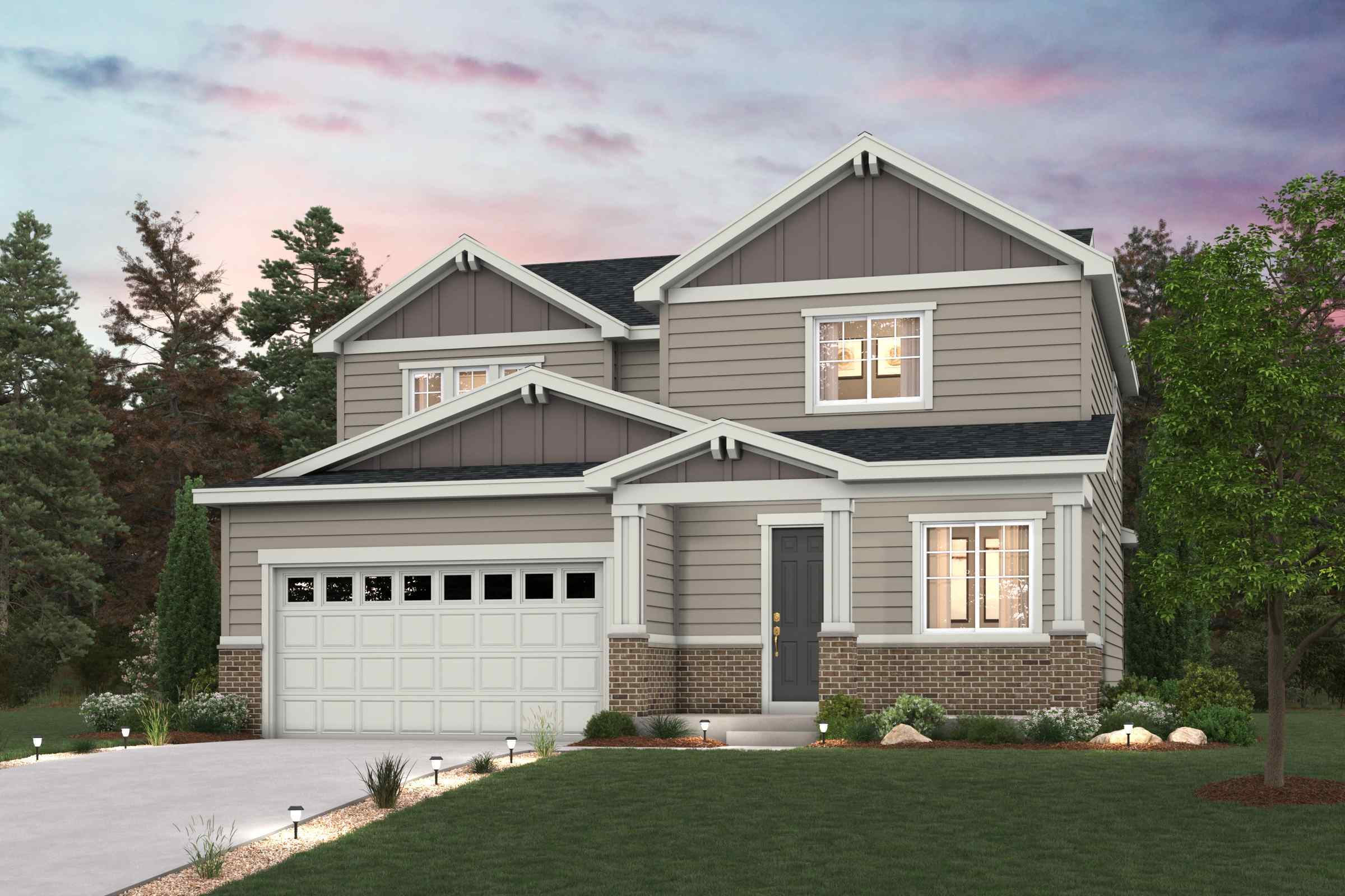 A house with a garage.