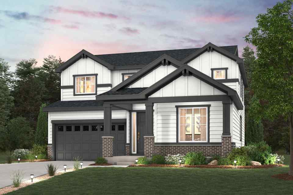 A house with a large front yard.